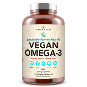 AMANDEAN Vegan Omega-3 softgels close-up for daily heart and brain support