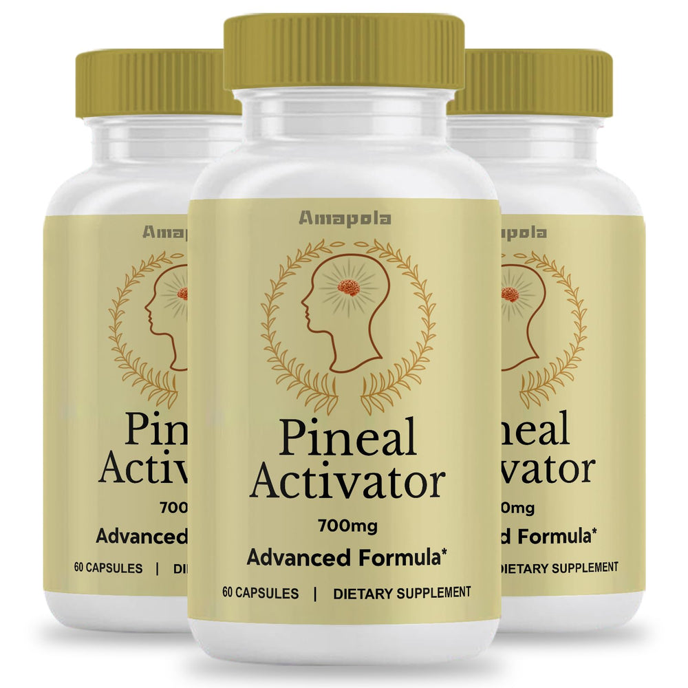 Amapola PinealActivator bottle close-up for daily supplementation convenience.
