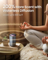 AMAZING FLOWER diffuser on car dash highlighting hands-free use