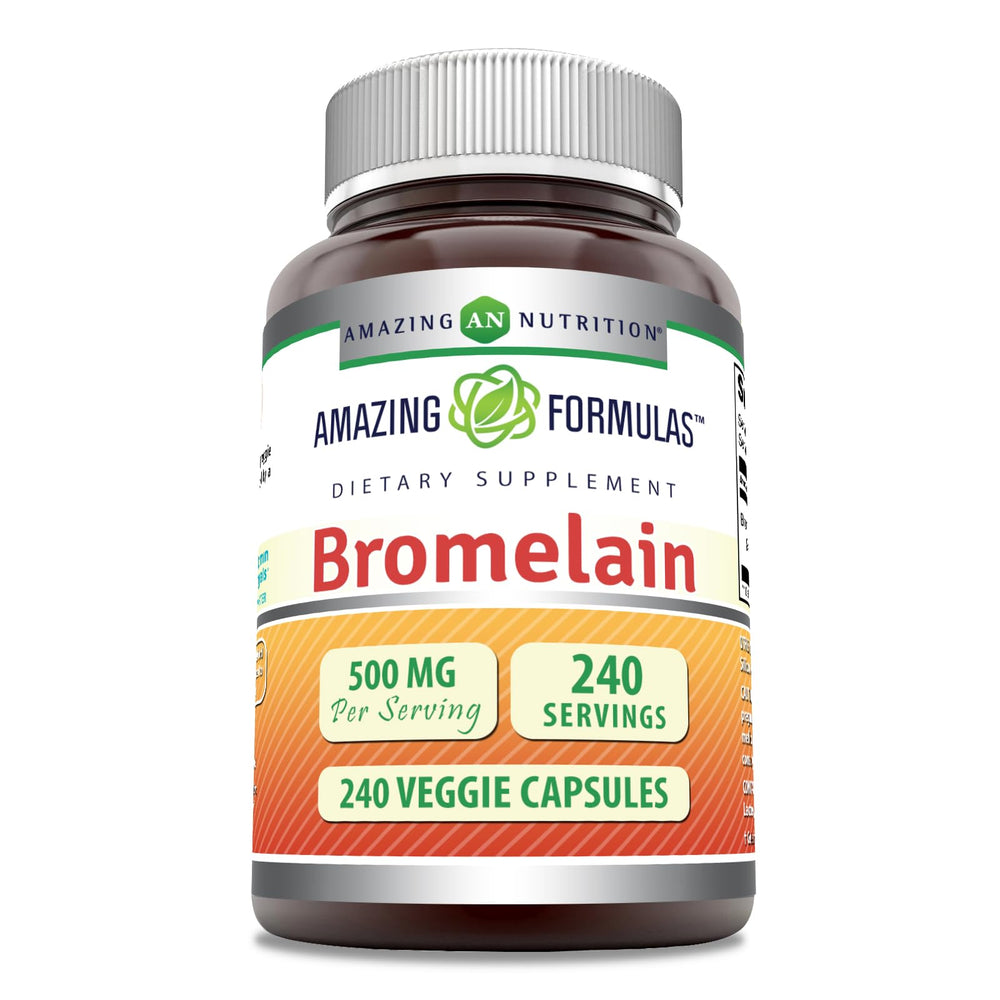 Amazing Formulas Bromelain 500mg bottle for daily enzyme support.