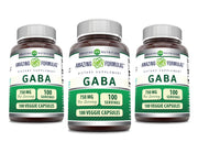 Amazing Formulas GABA bottle front showing vegan capsules for daily calm