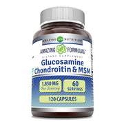 Amazing Formulas glucosamine chondroitin MSM bottle label, suggesting joint support
