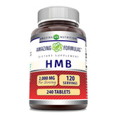 Amazing Formulas HMB 2000mg tablets bottle highlighting potency and purity.