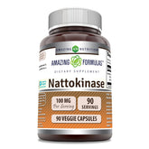 Amazing Formulas nattokinase bottle front displaying 100 mg per serving.