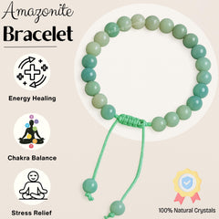 Amazing Gemstone Amazonite bracelet packaging in zip bag, gift-ready presentation.