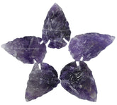 Amazing Gemstone amethyst arrowhead set close-up for DIY jewelry and display