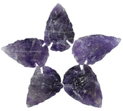 Amazing Gemstone amethyst arrowhead set close-up for DIY jewelry and display