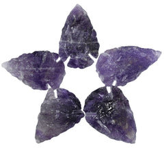 Amazing Gemstone amethyst arrowhead set close-up for DIY jewelry and display