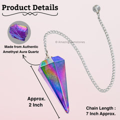 Craftsmanship of Amazing Gemstone amethyst aura quartz pendulum