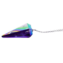 Amethyst Aura Quartz pendulum as versatile divination tools in use