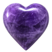 Amazing Gemstone amethyst heart palm stone ideal for meditation and grounding rituals.