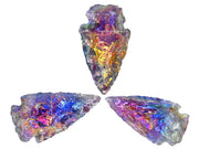 Amazing Gemstone angel aura amethyst arrowhead ready for DIY jewelry projects and displays
