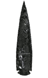 Amazing Gemstone Black Obsidian arrowhead close-up for DIY jewelry making and decor