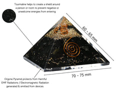 Amazing Gemstone black tourmaline crystal pyramid close-up shows natural texture