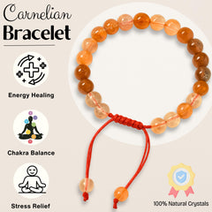 Packaging image of Amazing Gemstone Carnelian Bracelet with zip bag.