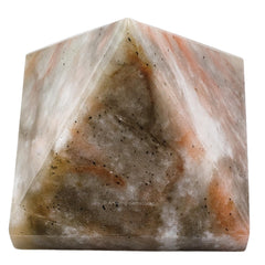 Amazing Gemstone Chrysoberyl Cats Eye Pyramid side view highlights chakra balancing potential.