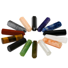 Amazing Gemstone hexagonal crystal points close-up for meditation and crafts.