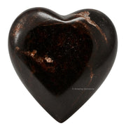Amazing Gemstone Garnet heart palm stone for soothing massage and chakra balance.