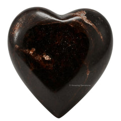 Amazing Gemstone Garnet heart palm stone for soothing massage and chakra balance.