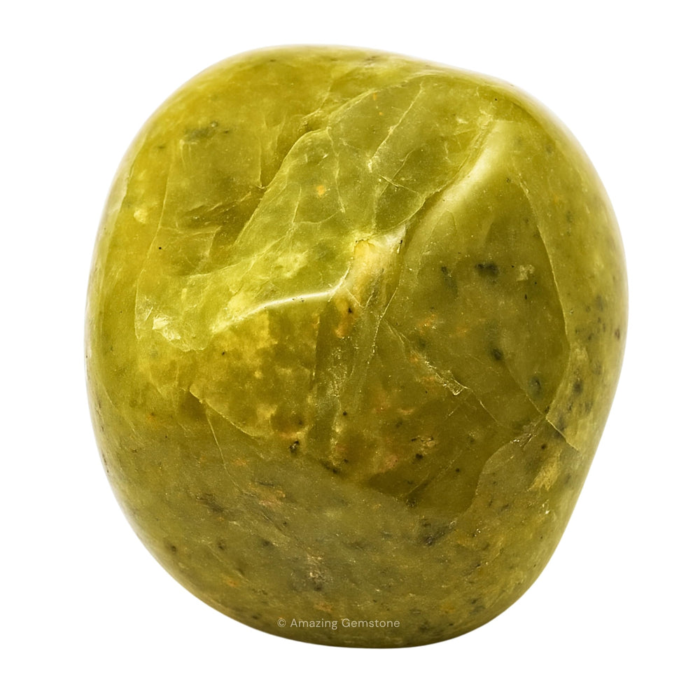 Amazing Gemstone Green Opal tumbled stones in a neat 1 oz group for display or mindfulness.