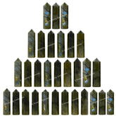 Amazing Gemstone Labradorite point closeup for crafting and chakra balancing inspiration.