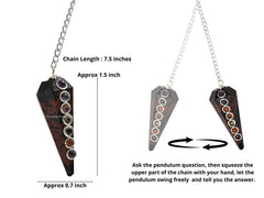 Amazing Gemstone two-inch pendulum with seven-inch chain in velvet pouch