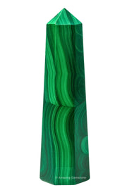 Amazing Gemstone Malachite Tower Point for focused Reiki and grid work