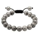 Amazing Gemstone Map Stone Bracelet close-up beads showing authentic natural gemstones.
