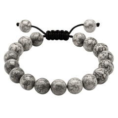 Amazing Gemstone Map Stone Bracelet close-up beads showing authentic natural gemstones.