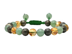 Amazing Gemstone Money Wealth Bracelet close-up of citrine beads for focus