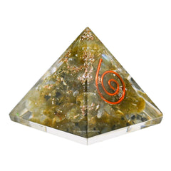 Amazing Gemstone Orgone energy pyramid on desk to subtly balance surroundings.