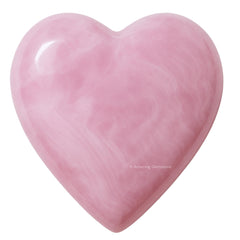 Amazing Gemstone Pink Calcite Heart Palm Stone close-up for chakra balancing and meditation.