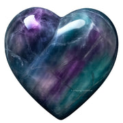 Amazing Gemstone Purple Fluorite Heart Palm Stone shows smooth heart shape for chakra balancing rituals