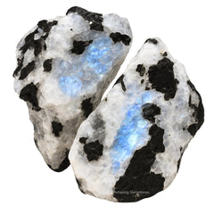 Amazing Gemstone Rainbow Moonstone front-facing sheen highlights balance and mood-enhancing potential.