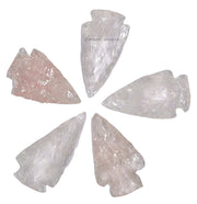 Amazing Gemstone rose quartz arrowhead, 1–1.5 inch, ideal for DIY jewelry projects.
