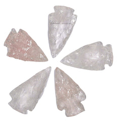 Amazing Gemstone rose quartz arrowhead, 1–1.5 inch, ideal for DIY jewelry projects.