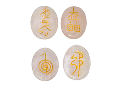 Amazing Gemstone Rose Quartz Reiki stones with Sei He Ki engraving for balance.