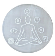 Amazing Gemstone Selenite plate 3 inch cleanses crystals and charges energy gently