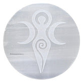 Amazing Gemstone selenite plate full view shows elegant decor and energy amplification