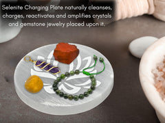 Amazing Gemstone selenite plate facilitates calm meditation spaces.