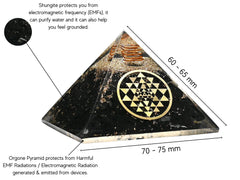 Amazing Gemstone Sri Yantra orgonite pyramid enhances space energy and balance