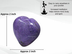 Amazing Gemstone Stichtite heart palm stone arrives in a gift velvet pouch for gifting.