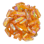 Amazing Gemstone Tangerine Aura Quartz raw crystal point for meditation focus.