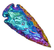 Amazing Gemstone Titanium Aura Quartz Arrowhead 2-3 inch with iridescent sheen for DIY jewelry