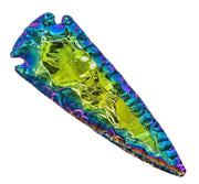 Amazing Gemstone titanium aura quartz arrowhead, 4-5 inch, natural and handmade for DIY jewelry.