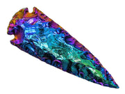 Amazing Gemstone titanium aura quartz arrowhead closeup shows natural sparkle ideal for DIY jewelry