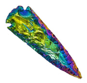 Amazing Gemstone titanium aura quartz arrowhead collection displaying iridescent finishes for artisan jewelry