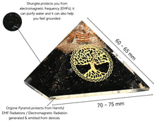 Amazing Gemstone tree-of-life orgone pyramid packaging shot showcasing premium gift presentation.