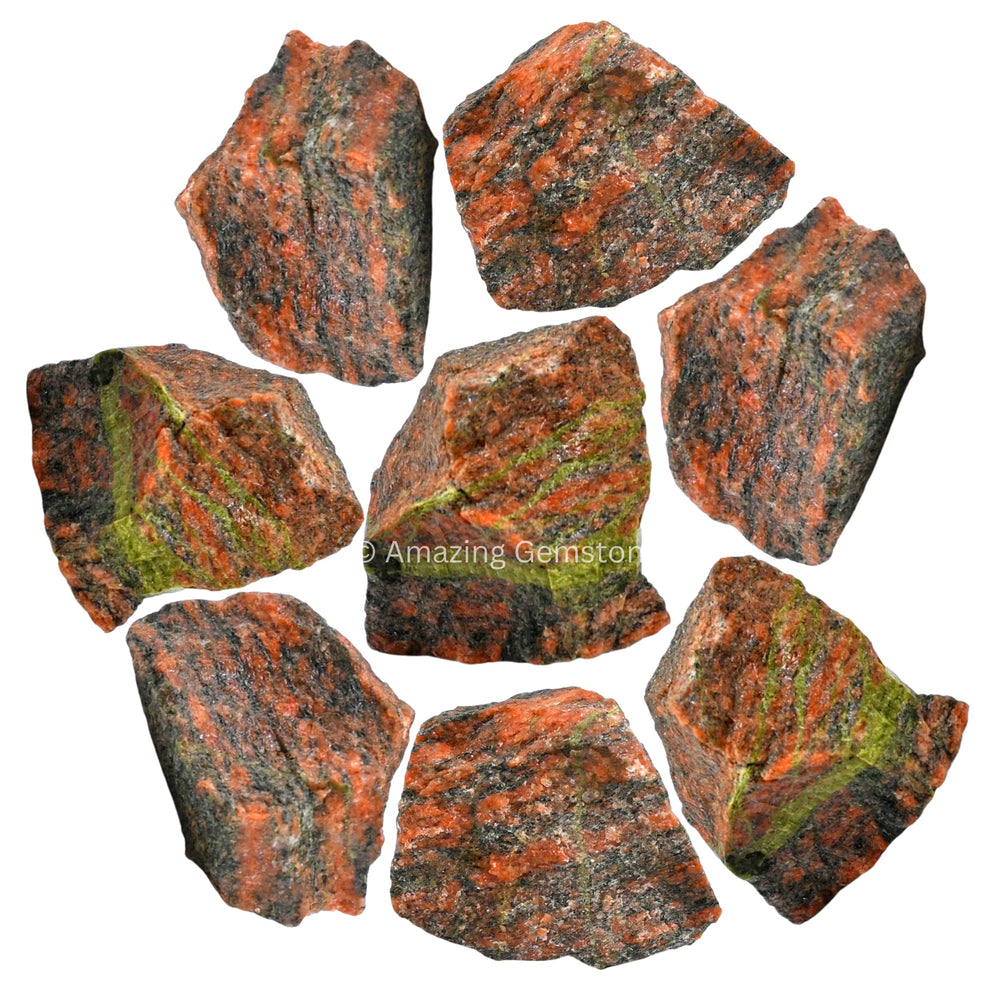 Amazing Gemstone unakite jasper raw crystals for DIY tumbling and mindful craft
