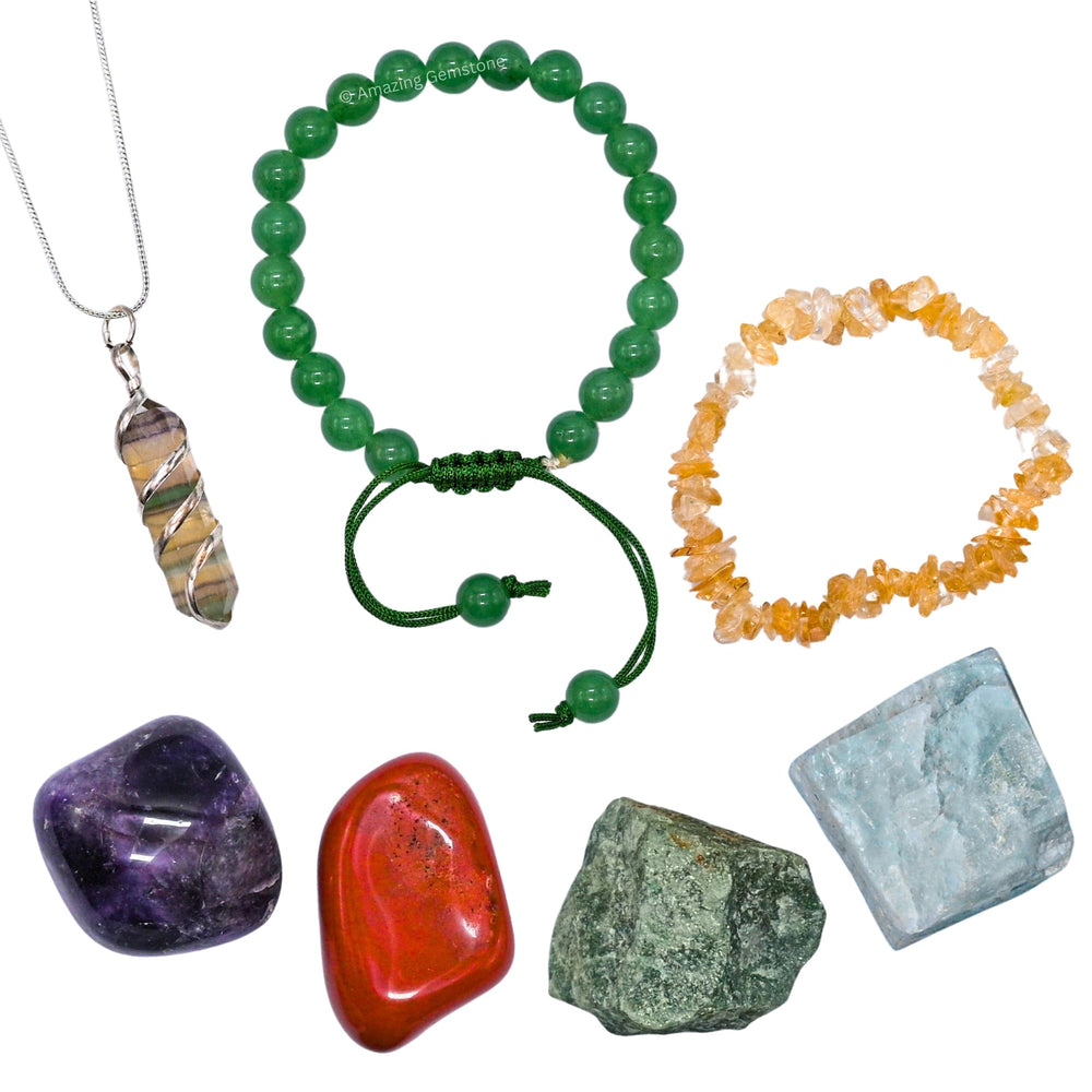 Amazing Gemstone Virgo kit moss agate stone for calming vibes